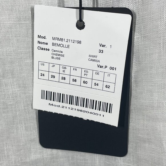 NEW Marina Rinaldi Shirt Womens 24 white blue linen loose casual vacation wear - Picture 6 of 11